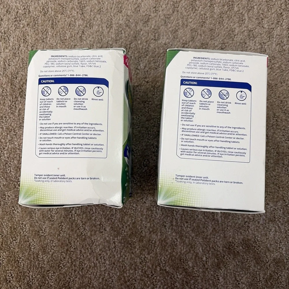 2 X POLIDENT 3 Minute Denture‎ Cleanser Tablets - 120 Count/each EXP 7/2027